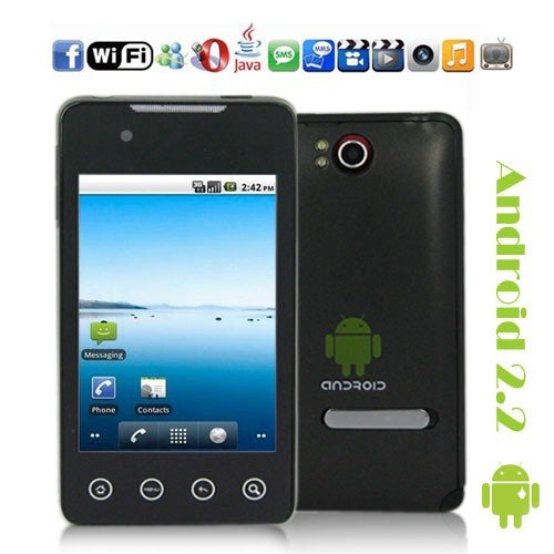 Dual SIM Android 2.2 OS Smart Phone with WiFi and GPS + Dual Camera + TV