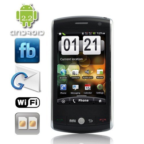 Android 2.2 OS 3.5 Inch Touchscreen Smart Phone with Dual Camera + GPS