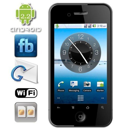 Android 2.2 OS 3.5'' Capacitive Ultra-thin Touchscreen Smartphone + Dual Camera