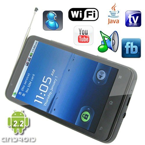 Android 2.2 OS 4.3 Inch Capacitive Touchscreen Smart Phone with GPS Navigation