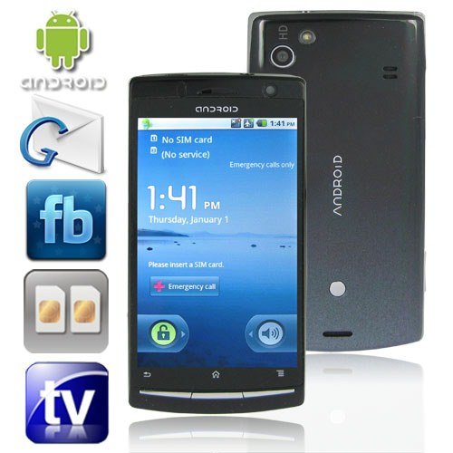 Android 2.2 OS 4.1 Inch Touchscreen TV Smart Phone with Dual Camera + GPS