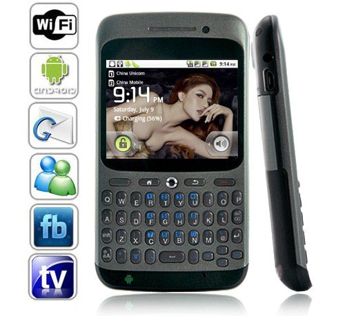 Dual SIM Android 2.2 OS QWERTY Touchscreen Smart Phone Support WIFI + GPS - Gray