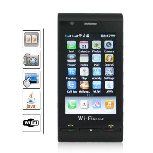 3.0 Inch Touch Screen Dual SIM Quadband Mobile Phone - WIFI
