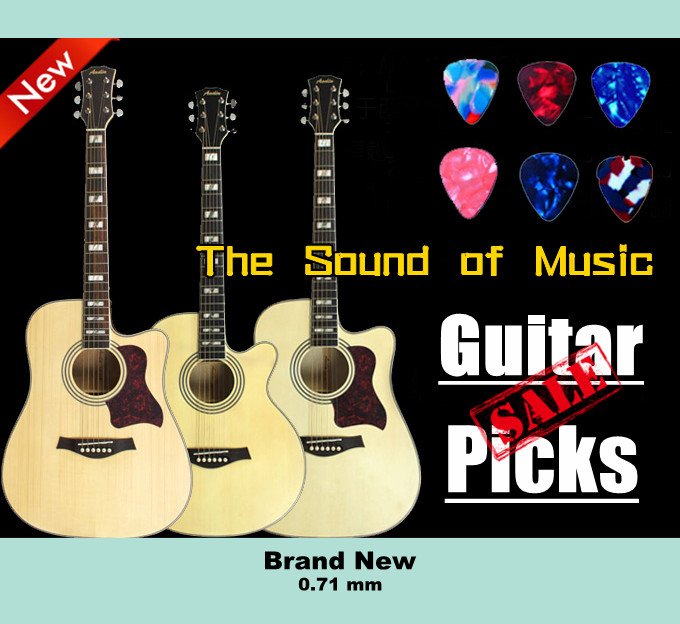100 pcs New medium 0.71 mm guitar picks Celluloid