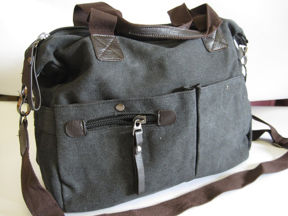 Sling / Shoulder Canvas Messenger bag dark grey 001