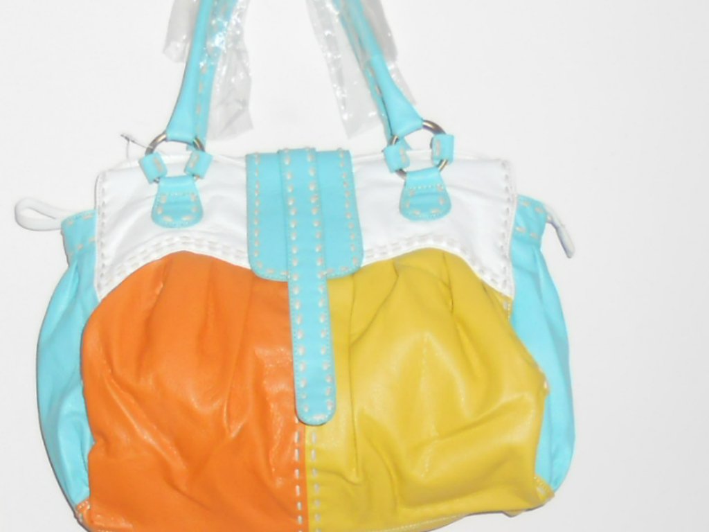BLUE MULTICOLOR PATCHWORK DESIGNER INSPIRED TOTE HANDBAG