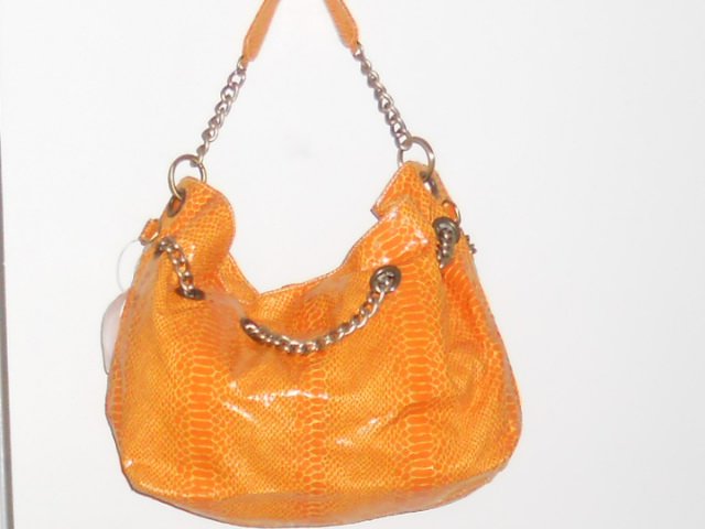 ORANGE TONE FAUX SNAKE SKIN INSPIRED HANDBAG