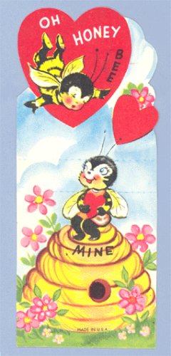 Vintage VALENTINE CARD oh HONEY BEE Mine POP-UP