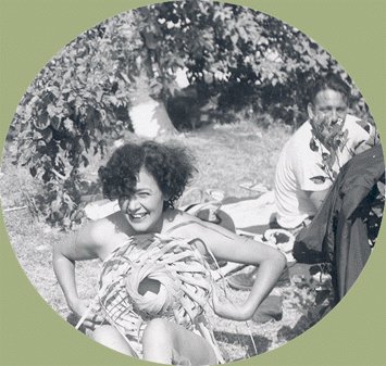 Vintage Photo WOMAN Topless? Sunbather WOVEN HAT