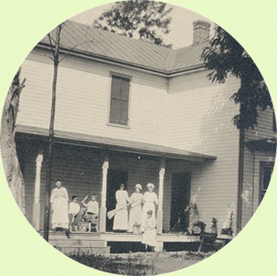 Vintage Photo VICTORIAN HOUSE Posing on the Porch