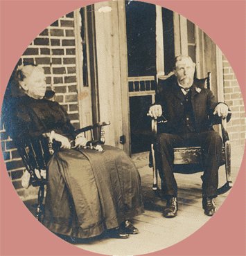 Vintage Photo 1800s TRIO on PORCH Rocking Chair