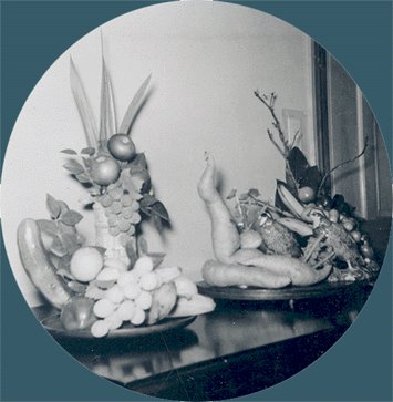 Vintage Photo 1959 FRUIT & VEGETABLE ARRANGEMENTS