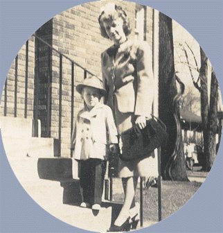 Vintage Photo WOMAN with BOY in FEDORA hat 1940s