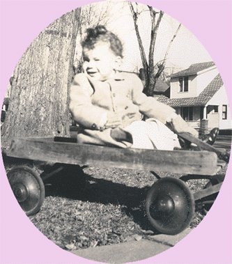 Vintage Photo THANKSGIVING DAY 1946 Toddler WAGON