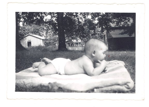 1940s Vintage Photo BABY on a Blanket
