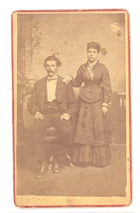 Antique PHOTO Cabinet Card COUPLE