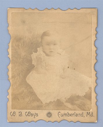Antique Photo CABINET CARD Infant under Tree by Fence
