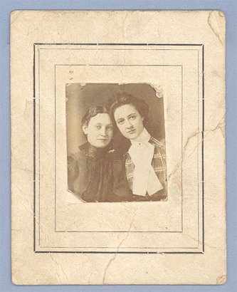 Vintage Photo Miniature Cabinet Card SISTERS Two Women