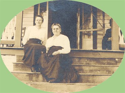 Vintage Photo TWO WOMEN on the PORCH Late 1800s