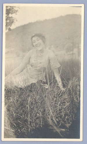 Vintage Photo 1920s WOMAN RECLINING on GRASS