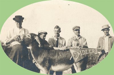 Vintage Photo IDLERS and DONKEY Mule ASS