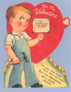 Vintage Valentine NO TRESPASSING Mechanical MOVING Card