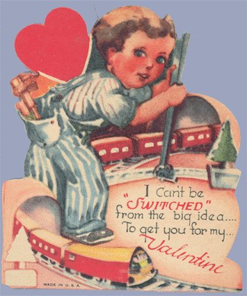 Vintage Valentine MODEL TRAIN Can't Be Switched 1930s