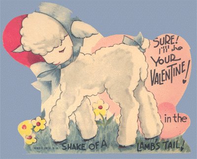 Vintage Valentine Card SHEEP Shake of a LAMB's Tail