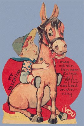Vintage Valentine HORSE RACE Racing MECHANICAL