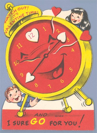 Vintage Valentine ALARM CLOCK Valentine Time