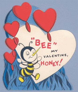 Vintage Valentine BUMBLE BEE My Valentine HONEY