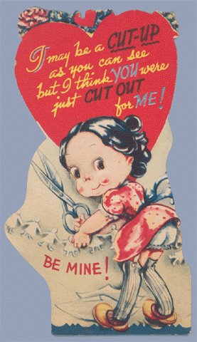 Vintage Valentine Card I MAY BE A CUT-UP Cutting Paper Doll