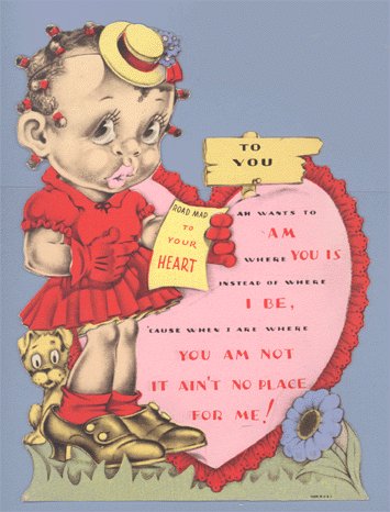 Vintage Valentine BLACK AMERICANA Ah Wants to Am Where