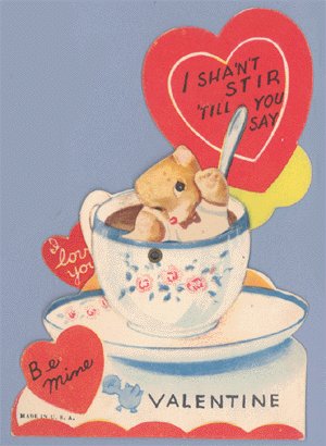 Vintage Valentine TEDDY BEAR Tea Cup MECHANICAL