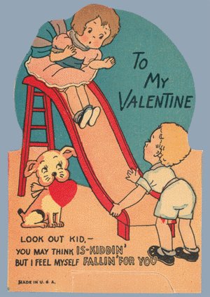 Vintage Valentine SLIDE Fallin for You 1920s/1930s