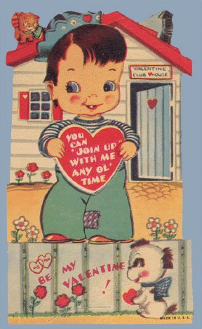 Vintage Valentine CLUB HOUSE You can Join 1940s