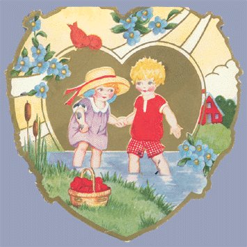 Vintage Valentine WHITNEY MADE Deco HEART Wading