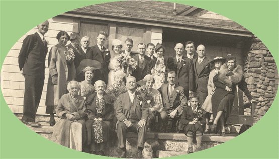 Vintage Photo 1936 WEDDING PARTY Laura/Russell Stanley