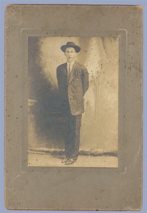 Vintage Photo CABINET CARD Lone Man in Hat