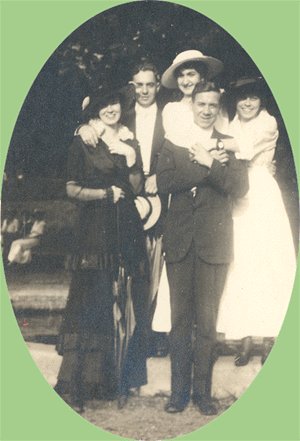 Vintage Photo GROUP IN HATS Fancy Dress