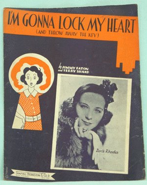 VINTAGE SHEET MUSIC 1938 DORIS RHODES I'm Gonna Lock My Heart Away