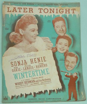 VINTAGE SHEET MUSIC 1943 WINTERTIME Sonja Henie
