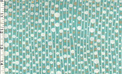Vintage GIFT WRAP Wrapping Paper GOLD/TEAL/WHITE DOTS