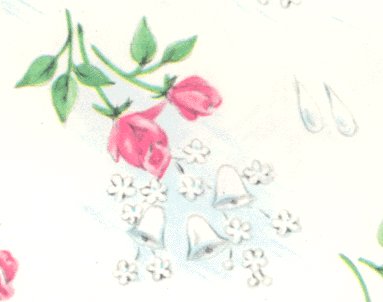 Vintage GIFT WRAP Wrapping Paper SHOWERS OF ROSES 1950s