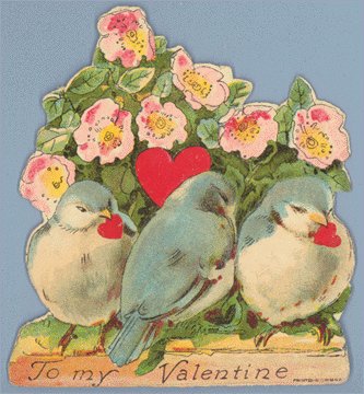 Vintage Valentine 1920s GERMANY Bird STAND-UP