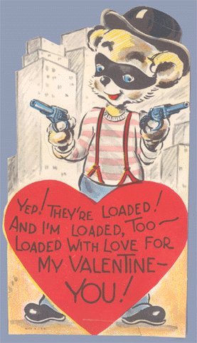 Vintage Valentine 1940s CITY Robber LOADED w/Love GUN
