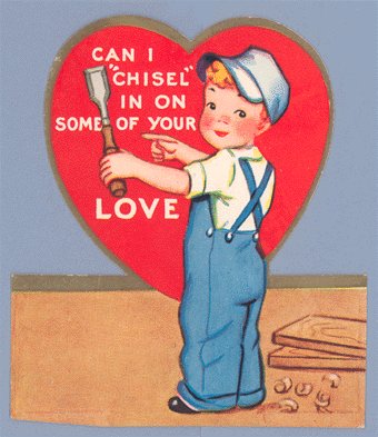 Vintage Valentine 1940s CARPENTER Chisel In WOODWORKING