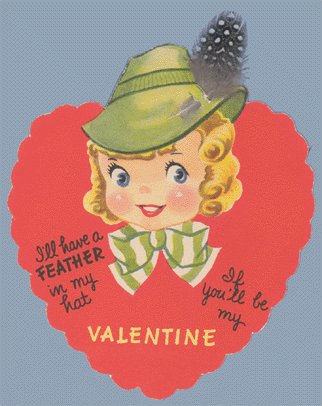 Vintage Valentine 1930s/1940s REAL FEATHER in my HAT