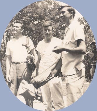 Vintage Photo 1950s GOLF OUTING Trio of Men with Clubs