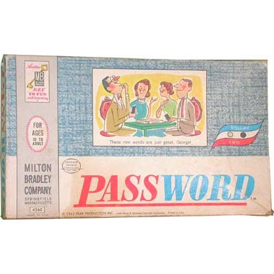 Vintage PASSWORD GAME 1962 Milton Bradley